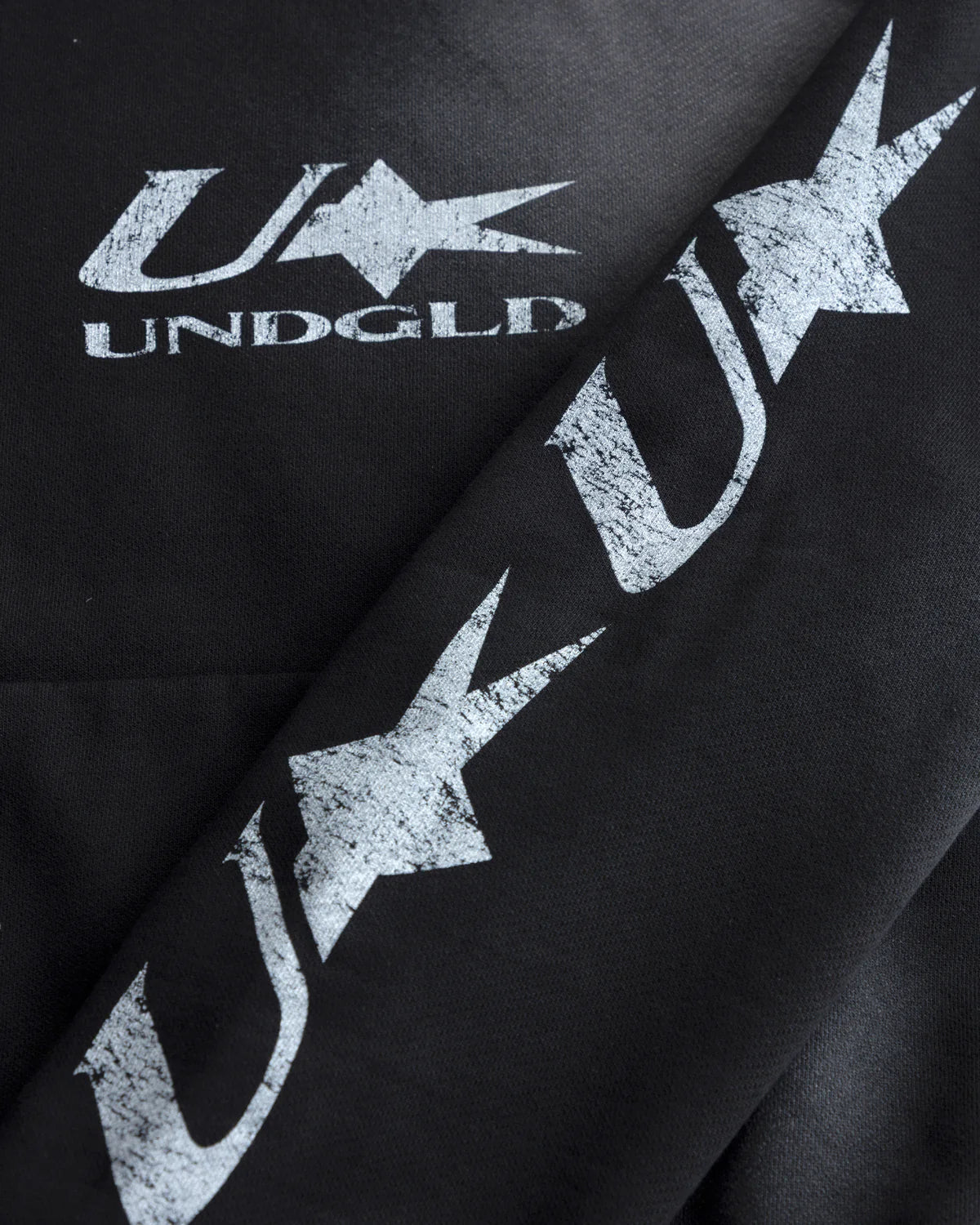 AGNUS DEI U STAR BOXY FIT HOODIE SMOKEY BLACK