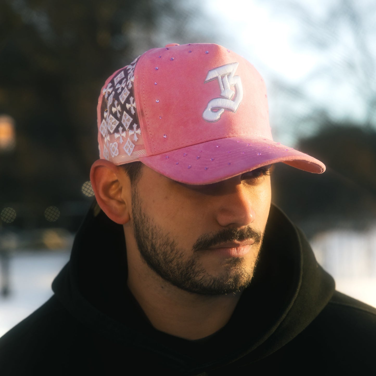 BLESSD MERCH | PINK JEWELED “B” HAT