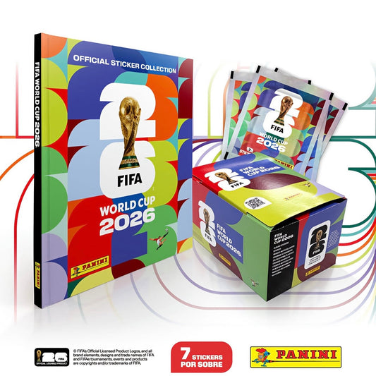 Kit Álbum pasta dura Mundial Panini 2026 + Caja x104 sobres