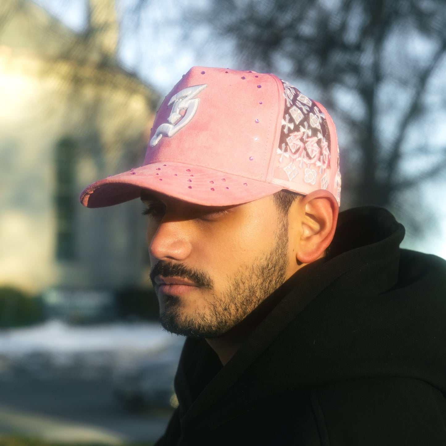 BLESSD MERCH | PINK JEWELED “B” HAT