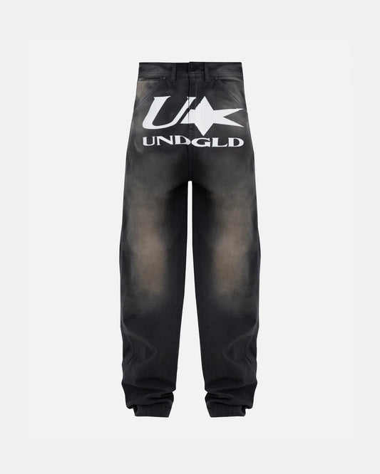 AGNUS DEI U STAR WIDE JEAN DIRTY BLACK