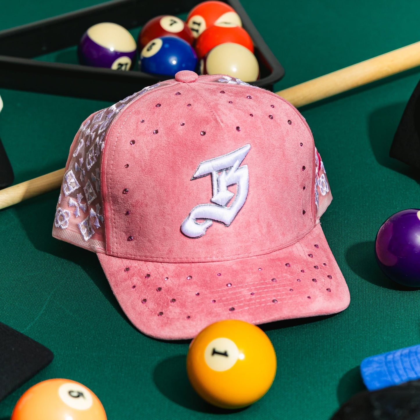 BLESSD MERCH | PINK JEWELED “B” HAT