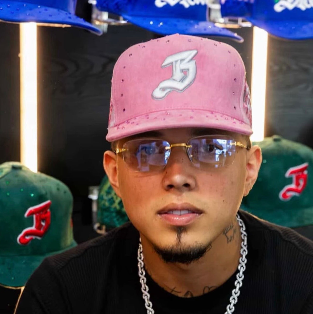 BLESSD MERCH | PINK JEWELED “B” HAT