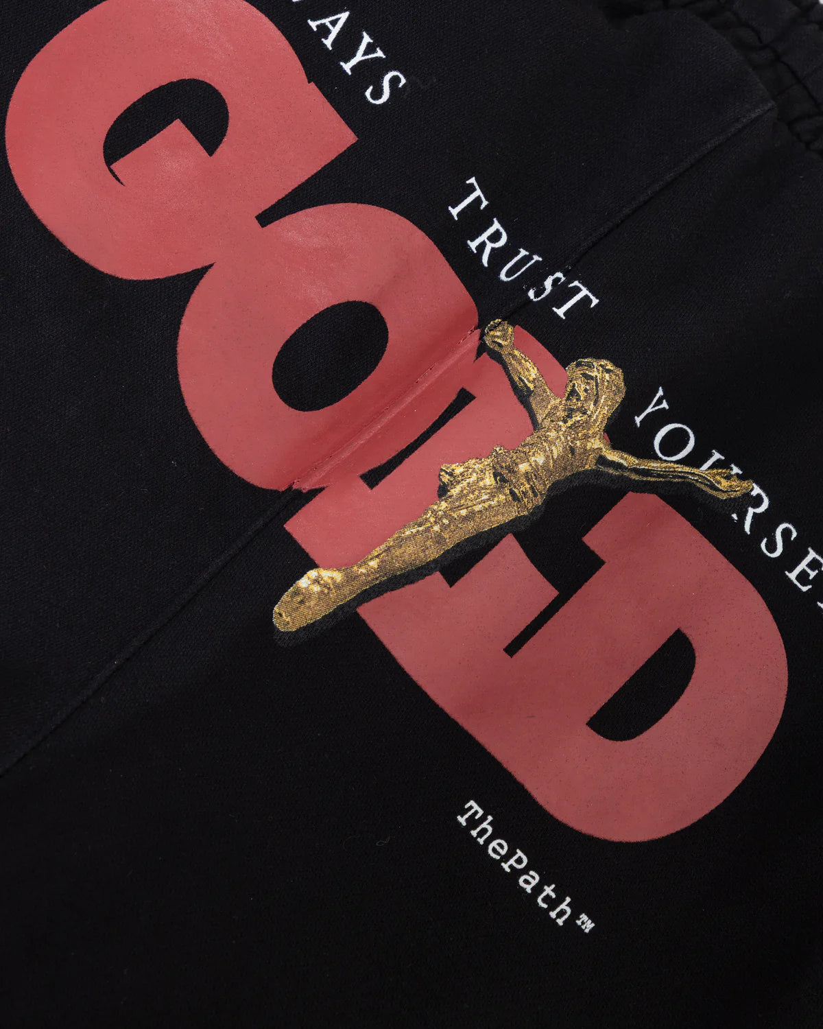 THE PATH GOLDEN CHRIST STRAIGHTPANTS BLACK