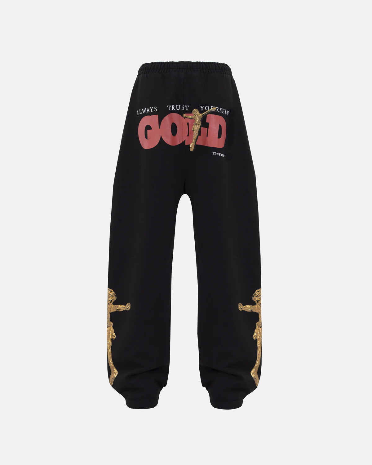 THE PATH GOLDEN CHRIST STRAIGHTPANTS BLACK